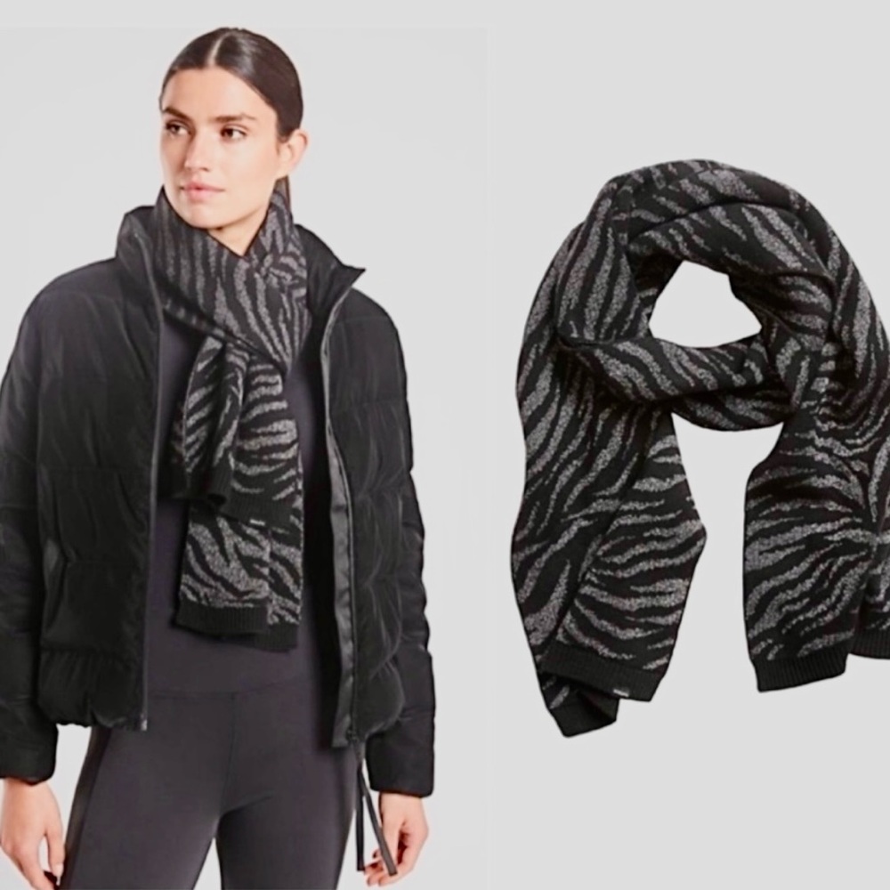 * Athleta Wool Blend Winter Sparkle Scarf 72” Length *